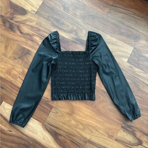 Bagatelle Elegant Black Smocked Blouse